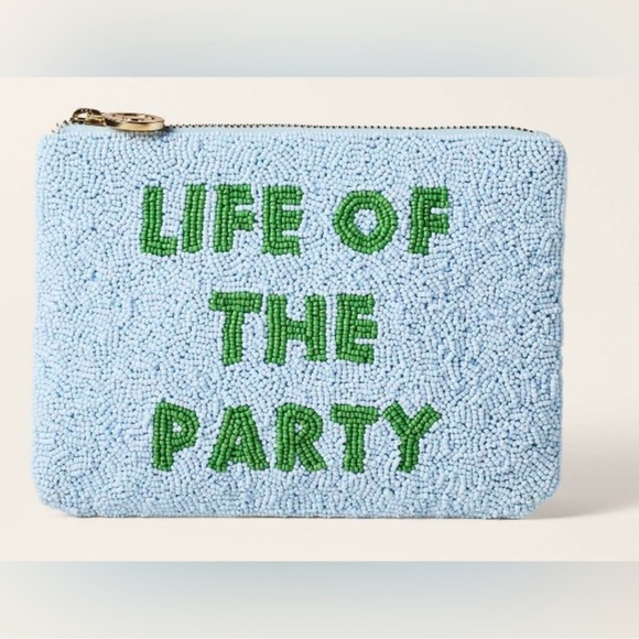 kate spade Handbags - kate spade Blue and Green Beaded Clutch